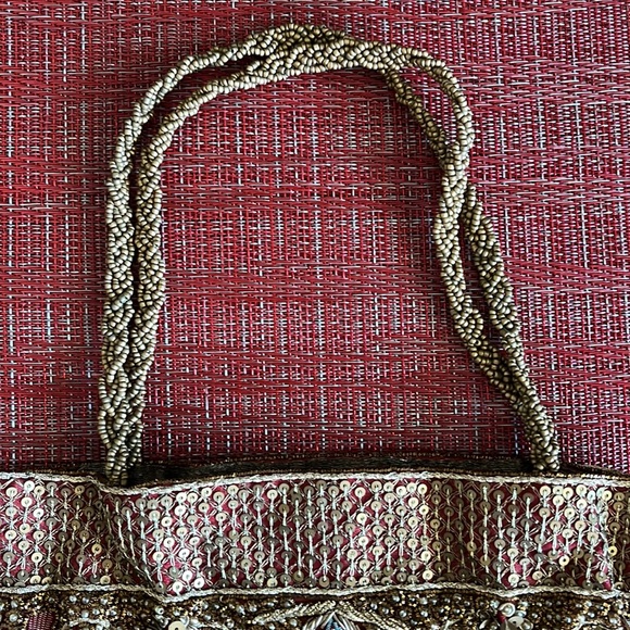 Handmade Wristlet Beaded Sequins Vintage Purse High Quality craftsmanship 9”x 7” - Picture 10 of 11